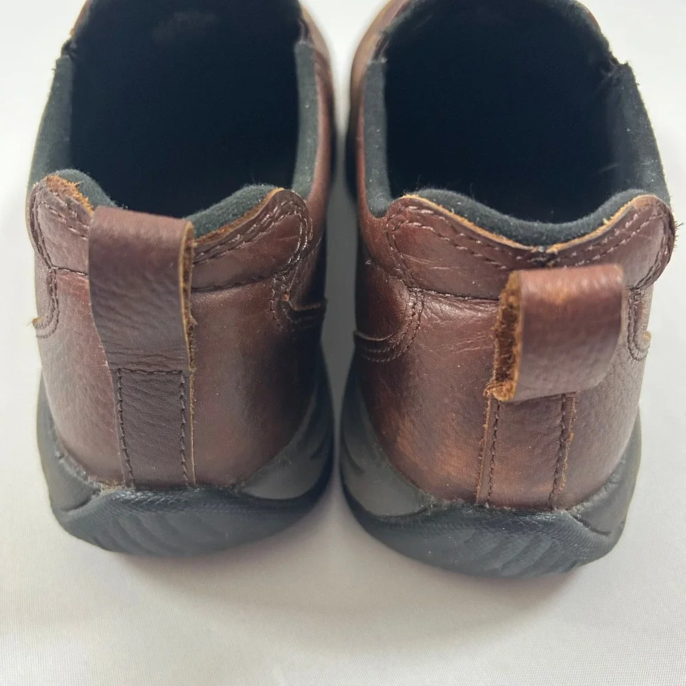 LL Bean Shoes Comfort Mocs Mens 7.5‎ Medium Brown Leather Slip On Hiking Outdoor